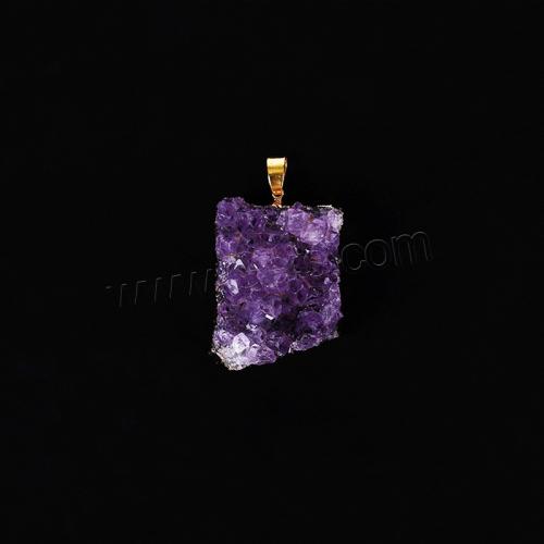 Amethyst Pendant February Birthstone , with Brass, irregular, polished, DIY, purple, The size of the pendant is about 30-40CM 