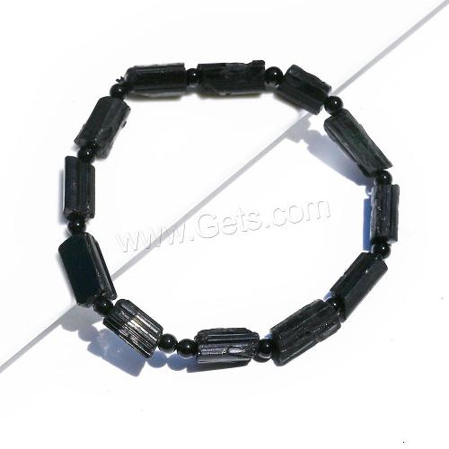 Gemstone Bracelets, Schorl, elastic & Unisex, black Approx 14 cm 