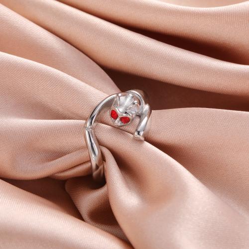 チタン鋼の指環, チタン鋼, アニマル, メッキ, 異なるサイズの選択 & 女性用 & ライン石のある, 無色, 売り手 パソコン