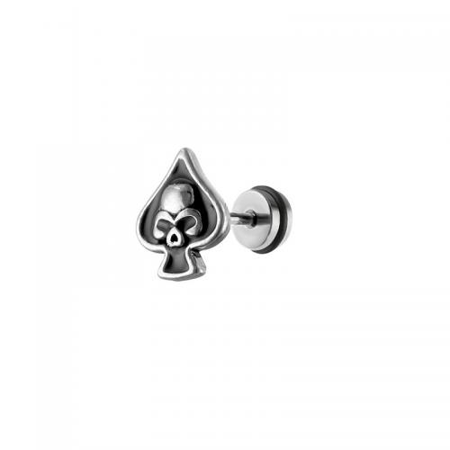 Titanium Steel Earrings, plated, fashion jewelry & enamel, silver color 