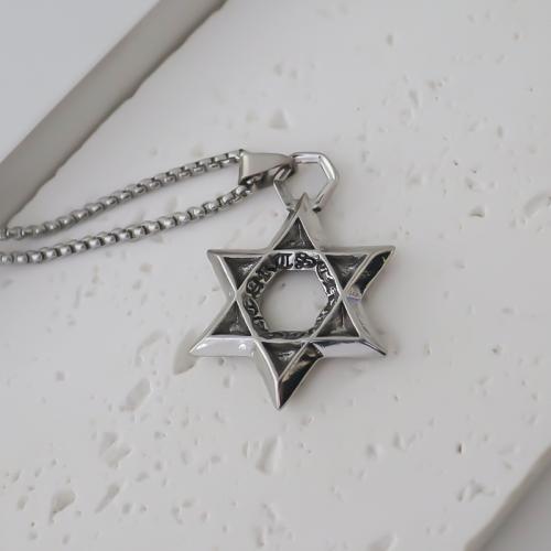 Zinc Alloy Star Pendant, Hexagram, plated, DIY, silver color 