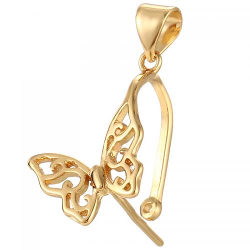 Brass Pinch Bail, Butterfly, plated, DIY & hollow 21mm Approx 3.5mm [