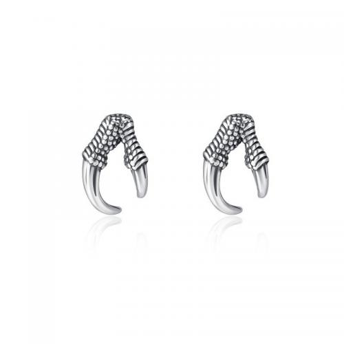 Zinc Alloy Stud Earring, Claw, silver color plated, vintage & for man, 10mm 