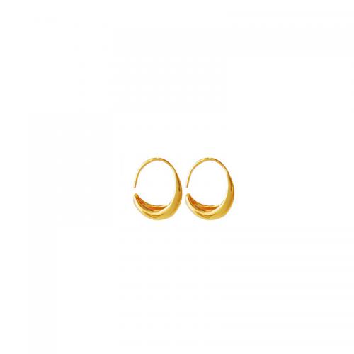 Brass Hoop Earring, real gold plated, fashion jewelry & for woman, golden 