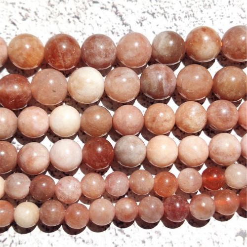 Sonnenstein Perle, rund, DIY & verschiedene Größen vorhanden, gemischte Farben, Länge:ca. 36-38 cm, verkauft von Strang