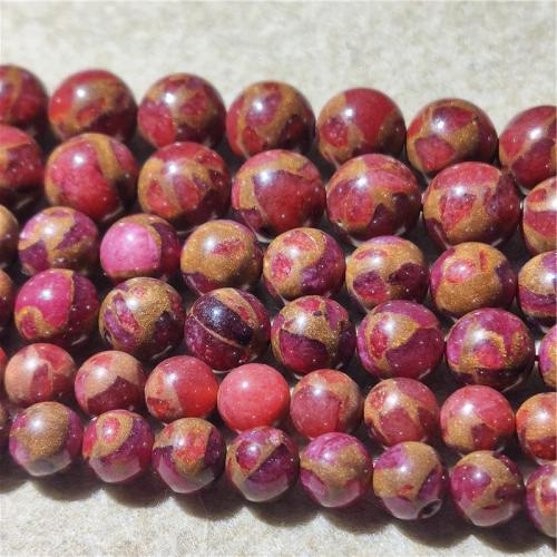 Perles de pierre gemme unique, Pierre cloisonnée, Rond, DIY & normes différentes pour le choix, rouge Environ 38-40 cm, Vendu par brin