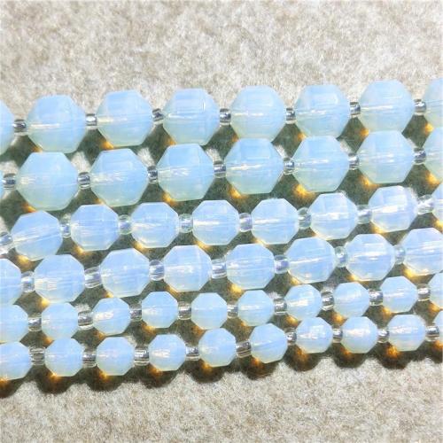 Opal Perlen, DIY & verschiedene Größen vorhanden & facettierte, weiß, Länge:ca. 36-38 cm, verkauft von Strang
