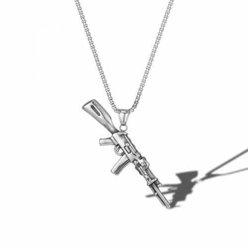 Titanium Steel Jewelry Necklace, Gun, polished, fashion jewelry & for man, original color, nickel, lead & cadmium free Approx 40 cm 