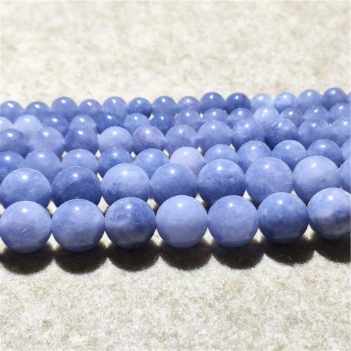 Бусины из одного камня, Кварцит Jade, Круглая, DIY & разный размер для выбора, цвет морской голубой, длина:Приблизительно 38-40 см, продается Strand