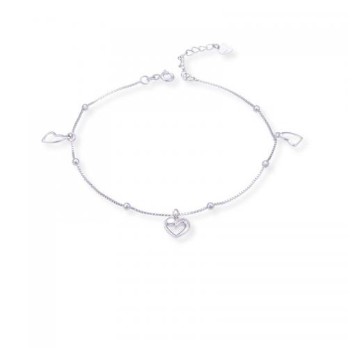 Zinc Alloy Anklet, with 3cm extender chain, polished, fashion jewelry & micro pave cubic zirconia & for woman Approx 21.5 cm 