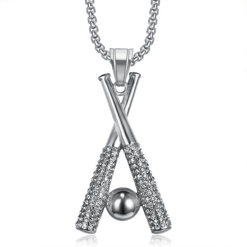 Stainless Steel Jewelry Necklace, 316 Stainless Steel, Unisex  & with rhinestone Approx 60 cm 