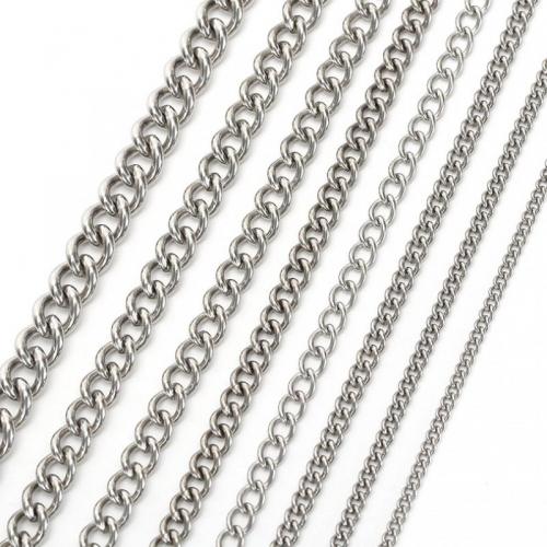Stainless Steel Oval Chain, 304 Stainless Steel, DIY original color [
