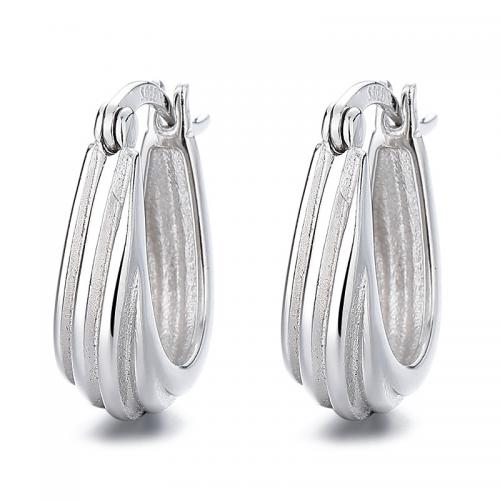 Sterling Silber Tropfen Ohrring, 925 Sterling Silber, plattiert, für Frau, keine, 15.8x12.8mm, verkauft von Paar