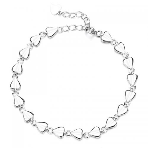 Sterling Silver Bracelets, 925 Sterling Silver, with 3CM extender chain, plated, for woman Approx 15 cm 