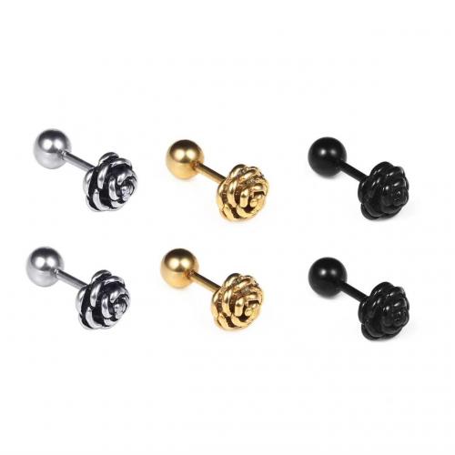 Stainless Steel Stud Earring, 304 Stainless Steel, Rose, fashion jewelry & for woman 5mm 