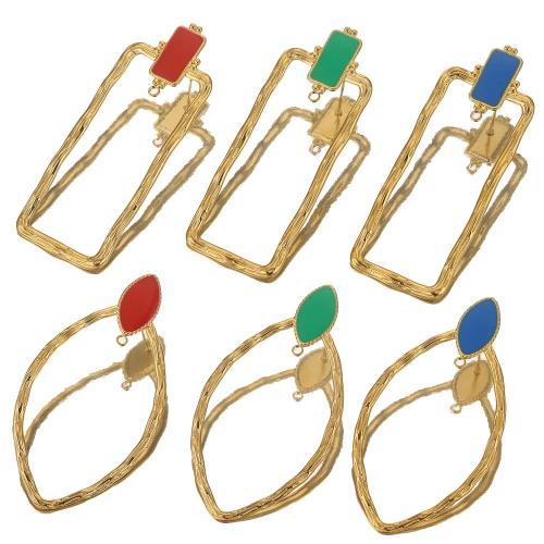 Edelstahl -Ohrring -Tropfen- Komponenten, 304 Edelstahl, DIY & verschiedene Stile für Wahl & Emaille, goldfarben, 4PCs/Tasche, verkauft von Tasche