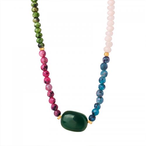 Ожерелье из агата, Агат, с 5cm наполнитель цепи, ювелирные изделия моды & Женский, длина:Приблизительно 45 см, продается PC