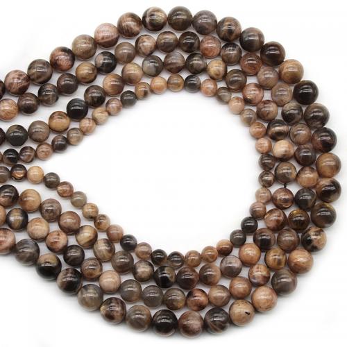 Sonnenstein Perle, rund, poliert, DIY & verschiedene Größen vorhanden, Länge:ca. 38 cm, verkauft von Strang