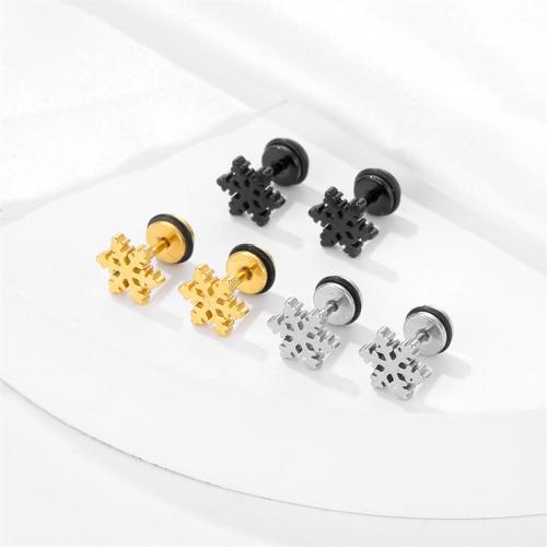 Titanium Steel Earrings, Snowflake, plated, fashion jewelry 