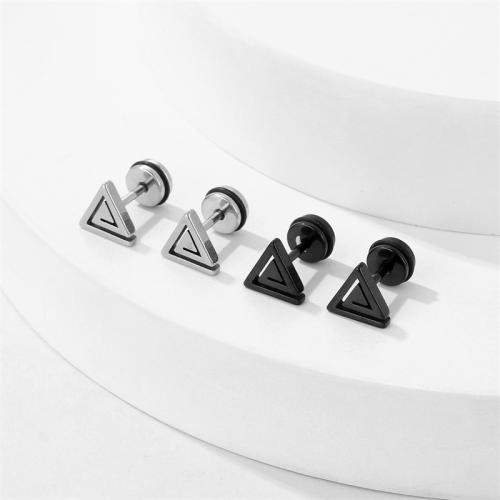 Titanium Steel Earrings, Triangle, plated, fashion jewelry 