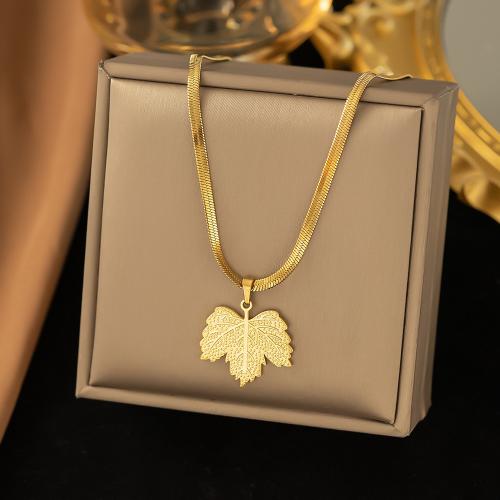 Titanium Steel Jewelry Set, Maple Leaf, gold color plated & for woman 