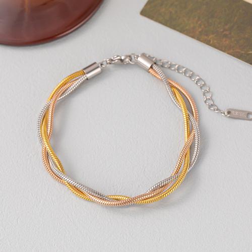 Titanium Steel Bracelet and Necklace, plated, snake chain & for woman 