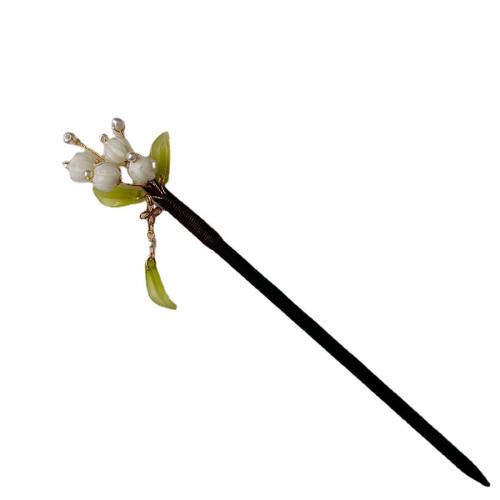 Hair Stick, Lampwork, with Wood & Zinc Alloy, vintage & for woman 180mm 