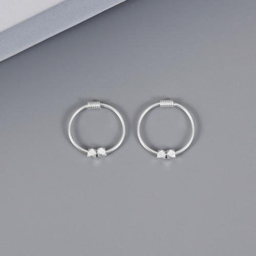 Boucle d'oreille en argent sterling Hoop, Argent sterling 925, bijoux de mode & styles différents pour le choix & pour femme, Vendu par PC