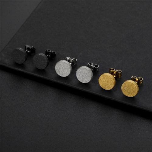 Stainless Steel Stud Earring, 304 Stainless Steel, with 316L Stainless Steel, fashion jewelry & Unisex round pancake 7*2mm, ear acupuncture 0.8*11mm 