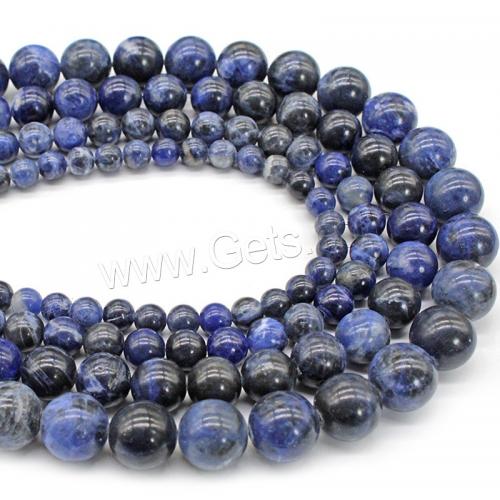 Perles en sodalite, Rond, poli, DIY & normes différentes pour le choix, bleu Environ 38 cm, Vendu par brin