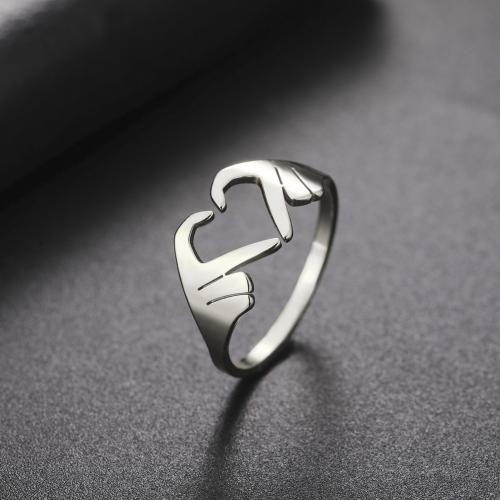 Titanium Steel Finger Ring, plated, for woman & hollow inner ~20mm 
