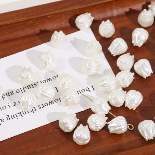 Perles acryliques peintes, Acrylique, Flower Bud, DIY, blanc Vendu par PC