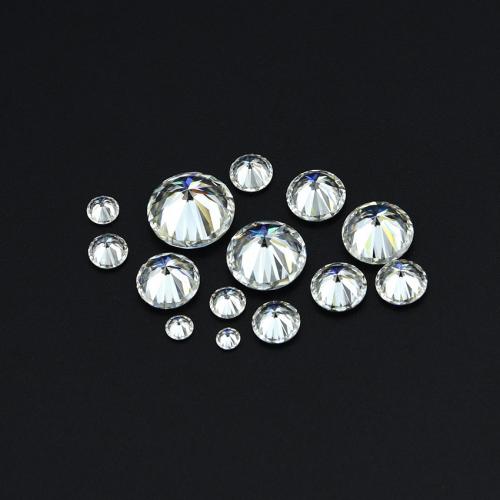 Round Rhinestone Beads, Moissanite, polished  platinum color [