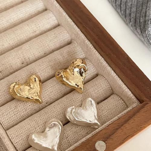 Zinc Alloy Stud Earring, Heart, plated, fashion jewelry & for woman 20mm 