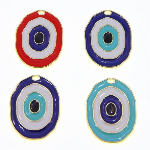 Zinc Alloy Evil Eye Pendant, KC gold color plated, fashion jewelry & DIY & enamel Approx 