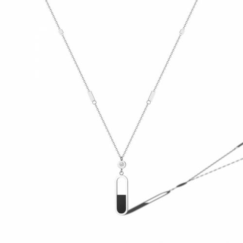 Titanium Steel Jewelry Necklace, with 5cm extender chain, polished, fashion jewelry & for woman & with rhinestone, original color, nickel, lead & cadmium free Approx 60 cm 