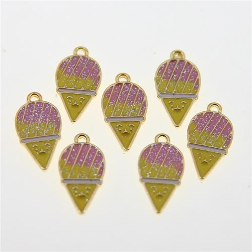 Zinc Alloy Enamel Pendants, Ice Cream, KC gold color plated, fashion jewelry & DIY, mixed colors Approx 