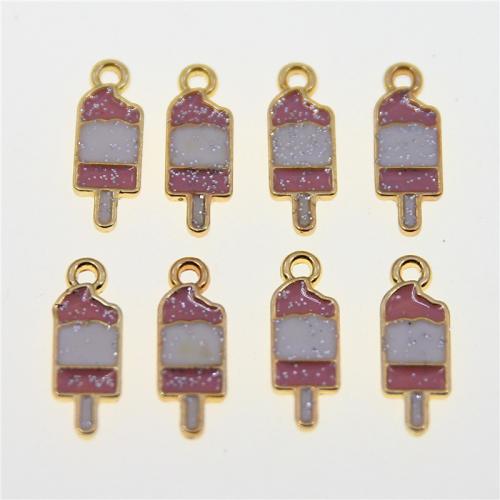 Zinc Alloy Enamel Pendants, Ice Cream, KC gold color plated, fashion jewelry & DIY, mixed colors Approx 