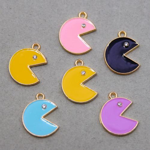 Zinc Alloy Enamel Pendants, KC gold color plated, fashion jewelry & DIY & with rhinestone Approx 