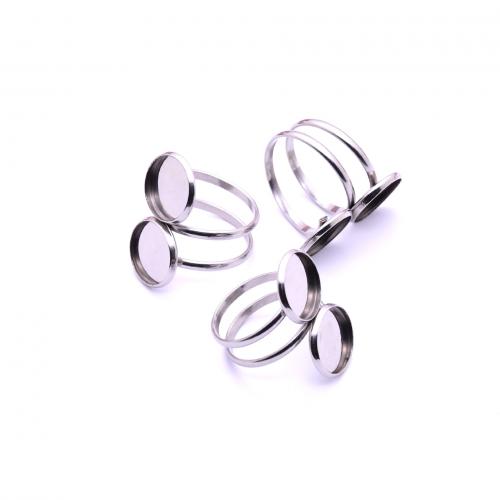 Нержавеющая сталь палец кольцо настройки, Нержавеющая сталь 304, Регулируемый & DIY, оригинальный цвет, продается PC