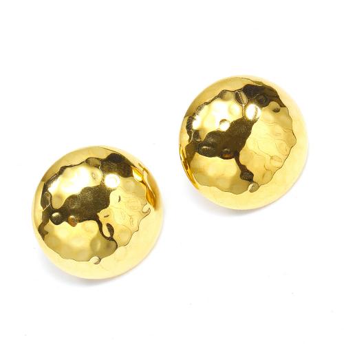 Titanium Steel Earrings, fashion jewelry & for woman, golden, 24mm 