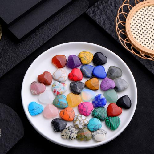 Decoración de semi piedras preciosas, Corazón, para el hogar y la oficina, Color aleatorio, 20x20mm, aproximado 50PCs/Bolsa, Vendido por Bolsa