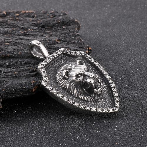 Stainless Steel Animal Pendants, 304 Stainless Steel, Vacuum Ion Plating, DIY & for man & with rhinestone 