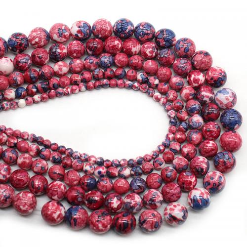 Rain Flower Stone Beads, Round, polished, DIY Approx 38 cm 