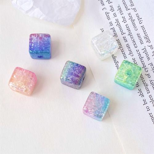 Crackle Acrylic Beads, Square, DIY Approx 4mm 