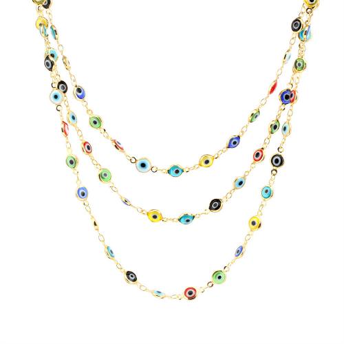 Evil Eye Jewelry Set, Resin, with Brass, plated & for woman, multi-colored 