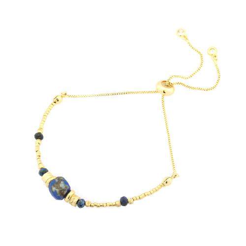 Brass Jewelry Set, with Seedbead & Sodalite, handmade  & for woman, blue 
