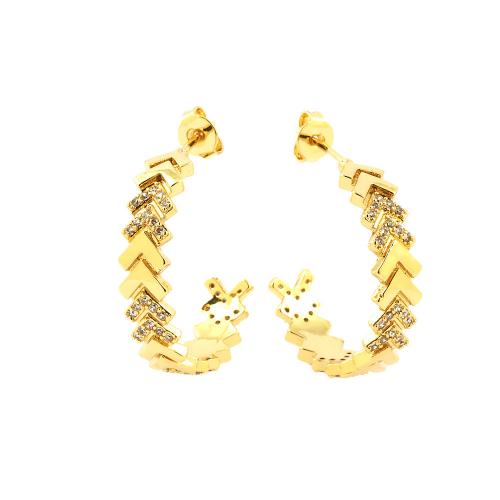 Cubic Zirconia Micro Pave Brass Jewelry Sets & micro pave cubic zirconia & for woman, golden 