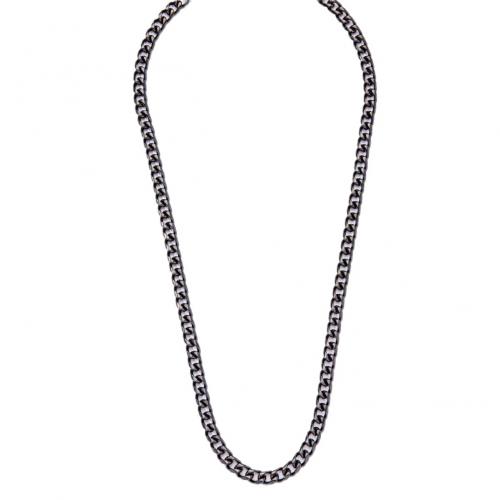 Collier de bijoux de titane, Acier titane, avec 5cm chaînes de rallonge, Placage, unisexe, noire cm, Vendu par PC