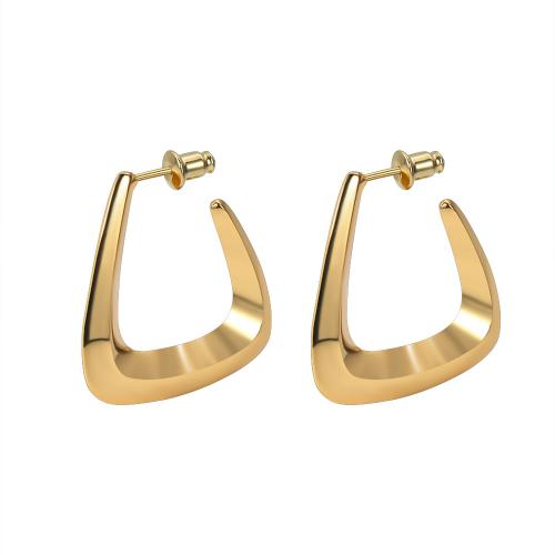 Brass Stud Earring, fashion jewelry & for woman, golden, 28mm 